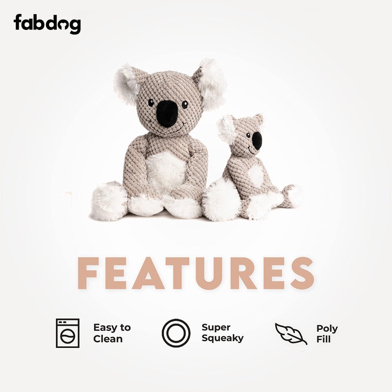 fabdog Floppies Plush Dog Toy - Cute & Durable Squeaky Dog Toys - Best Squeak Toy for Puppies and All Breeds | Ideal Pet Gift| Small Koala - Image 3